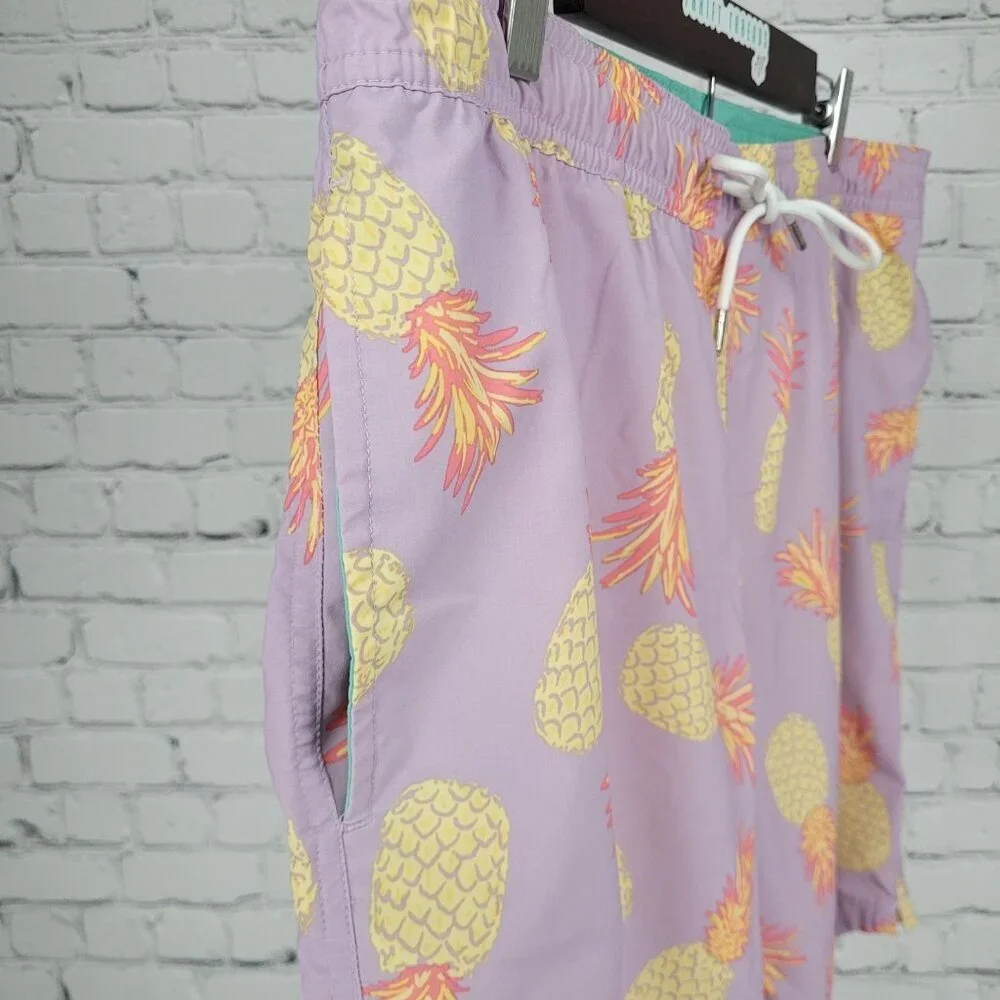 Bonobos Purple Pineapple Mesh Lined Board Shorts Swim Trunks Size Medium M
